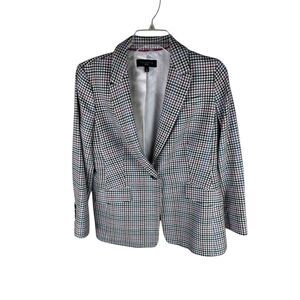 Talbots Aberdeen Houndstooth Blazer Plaid Academia Size 8P Multi color